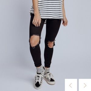 Free People Busted Knee Jeans Black 27